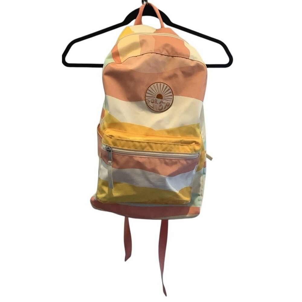 Pure Vida Backpack Sunset Colors Good Used Condition Peach Yellow White Aqua